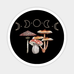 Cottagecore Aesthetic Dark Academia Moon Phases Mushroom Magnet